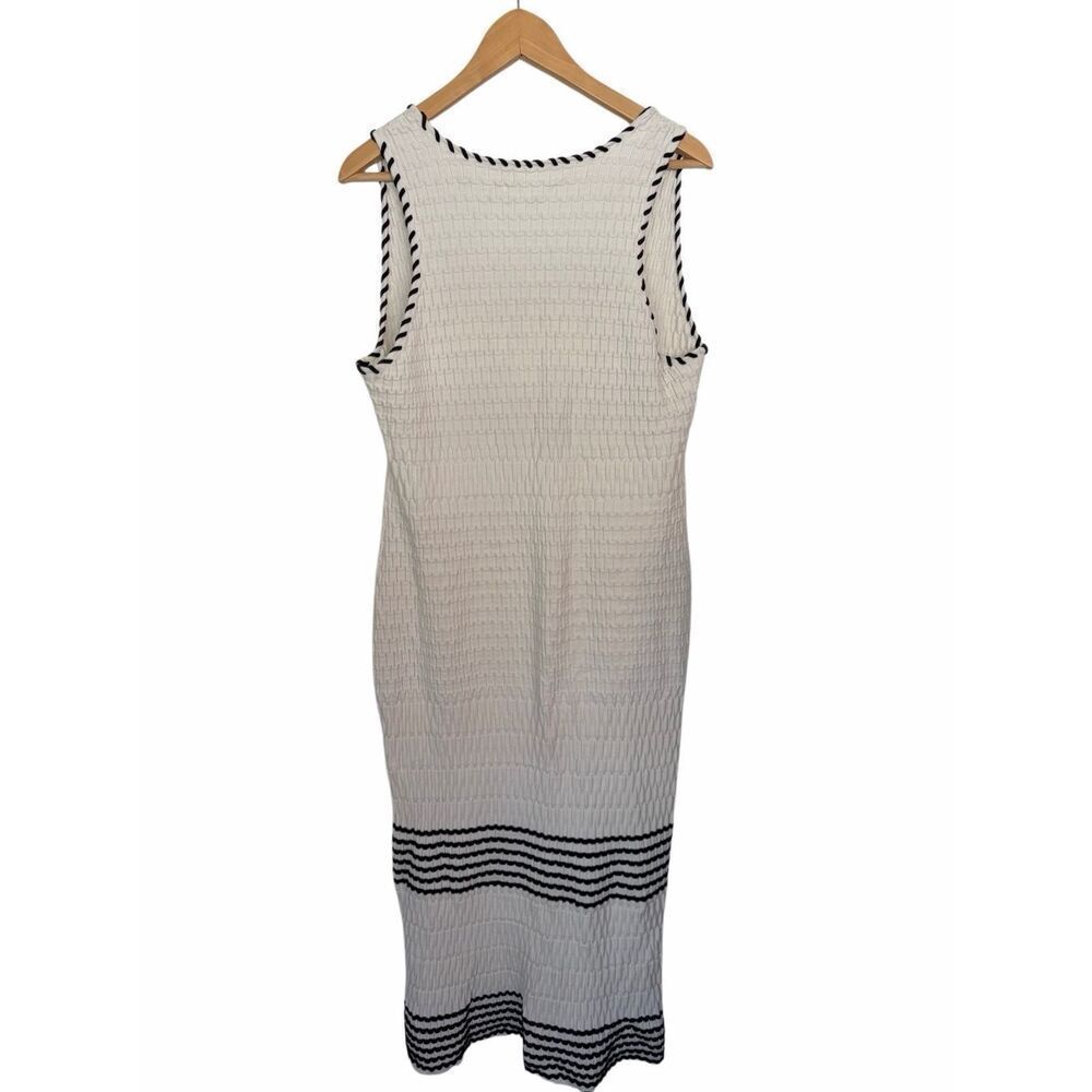 Anthropologie The Aimee Slim Ribbed Knit Midi Dress in White Size XL - Picture 5 of 12